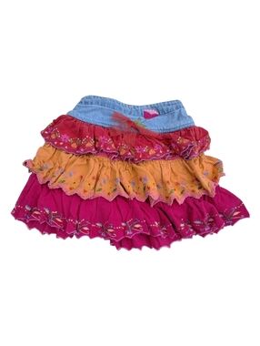 Vintage Y2K Beetlejuice Toddler Girls Size 2T Ruffled Skirt Corduroy Embroidered